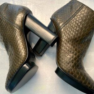 Devi Kroell Snakeskin Ankle Booties